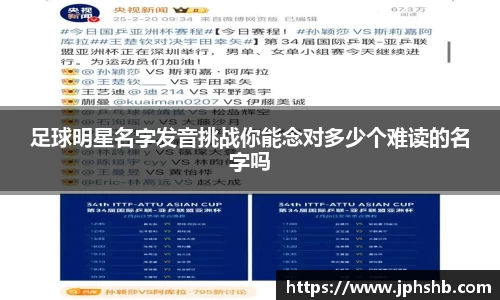 足球明星名字发音挑战你能念对多少个难读的名字吗